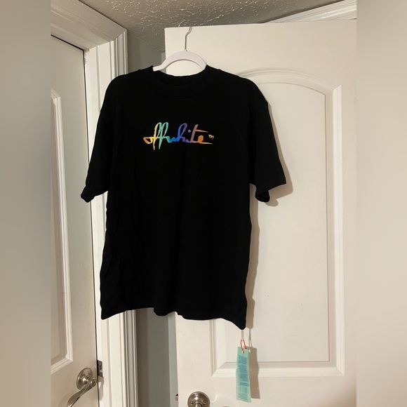 Off-white rainbow script logo print - Picture 1 of 2